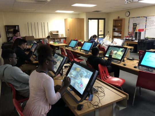 north high students using zspace