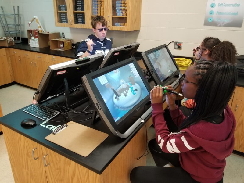 3D computers doing a gravity experiment